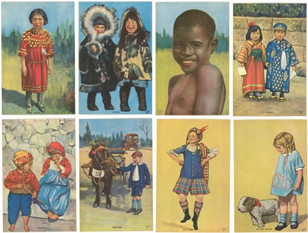 1930s D23-1 Royal Bakery "Children of Nations" Complete Set (24) – with Original Album
